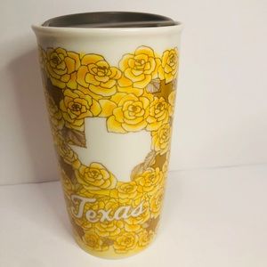 Starbucks Yellow Rose of TEXAS Ceramic Travel